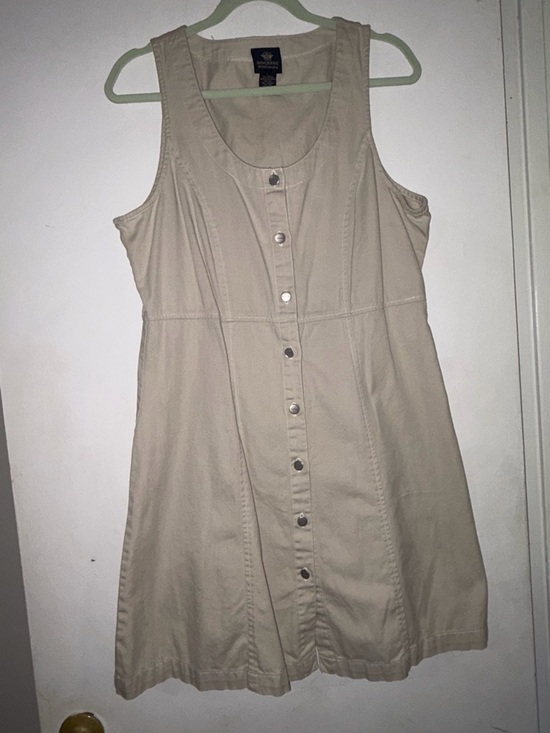 Dockers Dresses & Skirts - Vintage Dockers khaki Sleeveless Button-Front Midi Dress